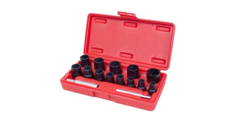 Набор торцевых головок для поврежденных гаек и болтов, 8-21 мм, кейс, 15 предметов МАСТАК 109-30015C