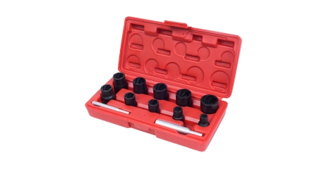 Набор торцевых головок для поврежденных гаек и болтов, 8-21 мм, кейс, кейс, 12 предметов МАСТАК 109-30012C