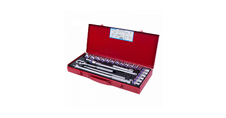 Набор торцевых головок с принадлежностями 1/2", двенадцатигранные, 10-32 мм, 24 предмета KING TONY 4026MR