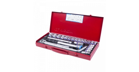 Набор торцевых головок с принадлежностями 1/2", двенадцатигранные, 10-32 мм, 24 предмета KING TONY 4033MR