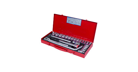 Набор торцевых головок с принадлежностями 1/2", двенадцатигранные, 3/8-1&1/4", 24 предмета KING TONY 4033SR