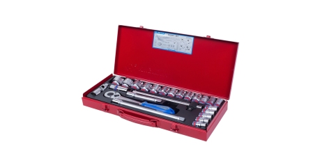 Набор торцевых головок с принадлежностями двенадцатигранных KING TONY 4028SR (1/2", 3/8"-1,1/4", 24 предмета)