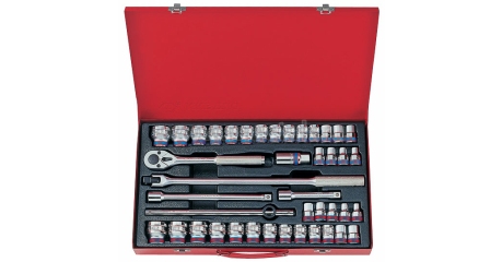 Набор торцевых головок с принадлежностями 1/2", двенадцатигранные, 8-32 мм, 43 предмета KING TONY 4042CR