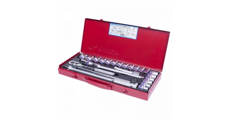 Набор торцевых головок с принадлежностями 1/2", шестигранные, 10-32 мм, 24 предмета KING TONY 4526MR