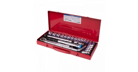 Набор торцевых головок с принадлежностями 1/2", шестигранные, 10-32 мм, 24 предмета KING TONY 4533MR