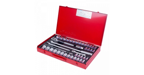 Набор торцевых головок с принадлежностями 1/2", шестигранные, 10-32 мм, 5/16"-1-1/4", 42 предмета KING TONY 4542CR