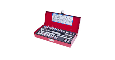 Набор торцевых головок с принадлежностями 1/4", двенадцатигранные, 4-12 мм, 5/32"-1/2", 30 предметов KING TONY 2030CR