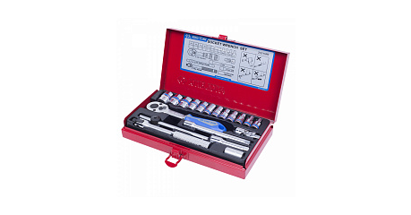 Набор торцевых головок с принадлежностями 1/4", двенадцатигранные, 4-13 мм, 19 предметов KING TONY 2021MR