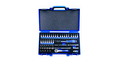 Набор торцевых головок с принадлежностями 1/4", шестигранные, 4-14 мм, 50 предметов, в комплекте мультитул KING TONY M2550MRV