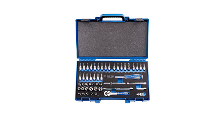Набор торцевых головок с принадлежностями 1/4", шестигранные, 4-14 мм, 50 предметов KING TONY 2550MRV
