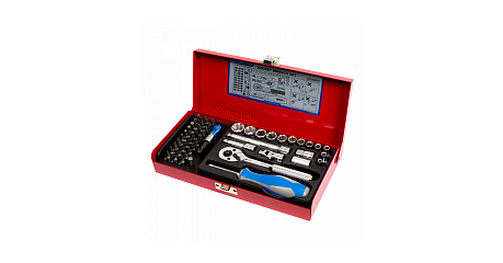 Набор торцевых головок с принадлежностями 1/4", шестигранные, 4-14 мм, 51 предмет KING TONY 2551MR01