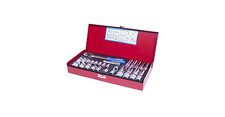 Набор торцевых головок с принадлежностями 3/8", двенадцатигранные, 1/4"-13/16", 26 предметов KING TONY 3027SR