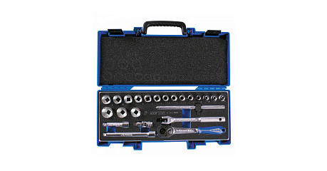 Набор торцевых головок с принадлежностями 3/8", двенадцатигранные, 6-24 мм, 23 предмета, в комплекте мультитул KING TONY M3023MRV11