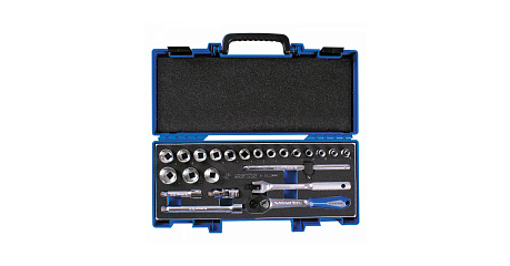 Набор торцевых головок с принадлежностями 3/8", шестигранные, 6-24 мм, 23 предмета, в комплекте мультитул KING TONY M3523MRV11
