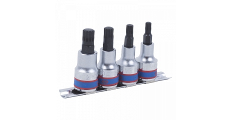 Набор торцевых насадок 1/2" SPLINE, М6-М12, L = 80 мм, 4 предмета KING TONY 4126PR