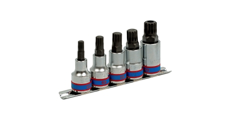 Набор торцевых насадок 1/2", SPLINE, М8-М16, 5 предметов KING TONY 4105PR