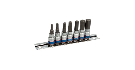 Набор торцевых насадок 1/4", HEX, 3-10 мм, L = 37 мм, 7 предметов KING TONY 2127PR