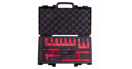 Набор торцевых диэлектрических головок KING TONY 35VE01MRV с принадлежностями 3/8", шестигранные, 10-19 мм, 14 предметов