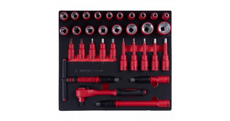 Набор торцевых диэлектрических головок с принадлежностями KING TONY 9-45VE02MRV 1/2