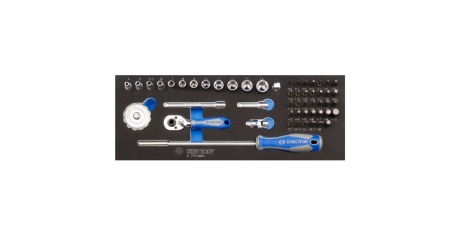 Набор торцевых головок KING TONY 9-2553MRV 1/4" с принадлежностями, ложемент, 53 предмета