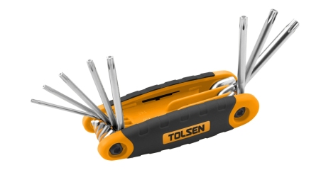 Набор Torx T9H-T40H с отверстием складной 8 предметов TOLSEN TT20069