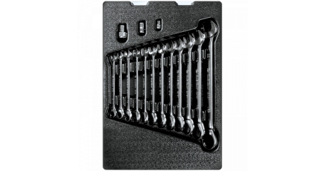 Набор трещоточных комбинированных ключей, ложемент, 15 предметов KING TONY 9-10115MR