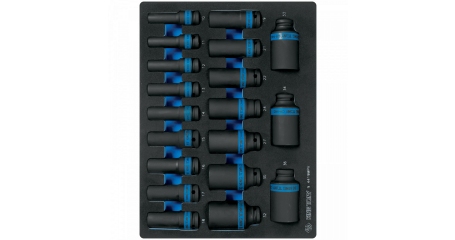 Набор ударных глубоких торцевых головок 1/2