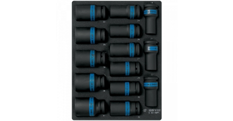 Набор ударных глубоких торцевых головок 3/4", ложемент, 14 предметов KING TONY 9-6414MPV