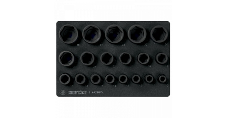 Набор ударных торцевых головок 1/2", шестигранные, 10-36 мм, ложемент, 19 предметов KING TONY 9-4429MPV