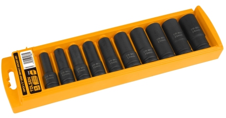 Набор ударных глубоких торцевых головок 1/2" шестигранные 10-24 мм 10 предметов TOLSEN TT18296