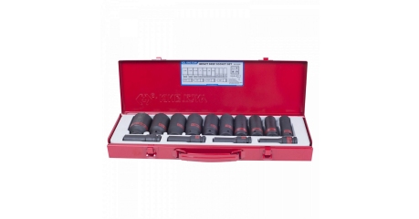 Набор ударных глубоких торцевых головок KING TONY 4416SP, 1/2", шестигранные, 3/8"-1&1/4", 15 предметов