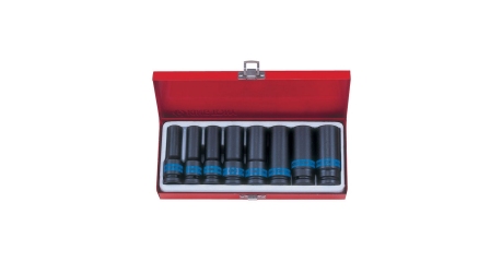 Набор ударных глубоких торцевых головок KINGTONY 4410MP01, 1/2", шестигранные, 12-24 мм, 8 предметов