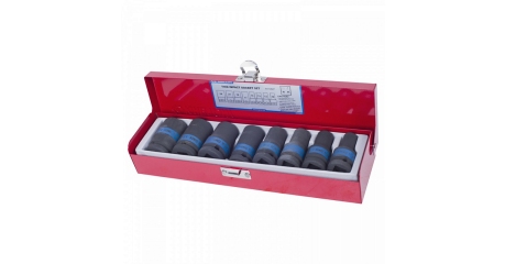 Набор ударных торцевых головок KING TONY 4413MP, 1/2", шестигранные, тонкостенные, 10-24 мм, 8 предметов