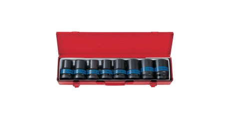 Набор ударных торцевых головок KING TONY 8408MP, 1", шестигранные, тонкостенные, 17-41 мм, 8 предметов