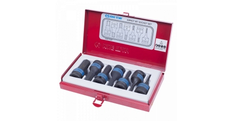 Набор ударных торцевых насадок KING TONY 4407MP, 1/2", HEX, 4-14 мм, L = 60 мм, 7 предметов