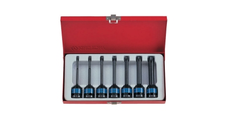 Набор ударных торцевых насадок KING TONY 4467PP, 1/2", TORX, Т25-Т60 мм, L = 100 мм, 7 предметов