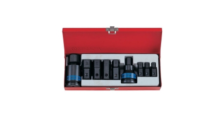 Набор ударных торцевых насадок KING TONY 6411MP, 3/4", HEX, 10-32 мм, 11 предметов