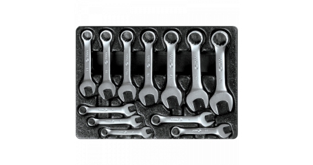 Набор укороченных комбинированных ключей, ложемент, 12 предметов KING TONY 9-1282MR