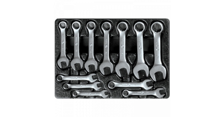 Набор укороченных комбинированных ключей, ложемент, 12 предметов KING TONY 9-1282MR