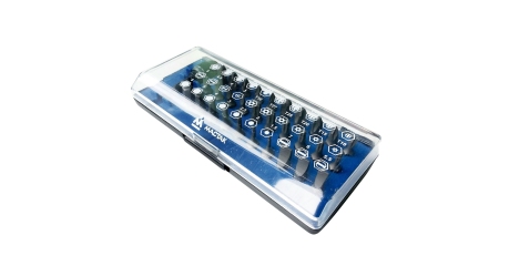 Набор вставок (бит) 1/4" TORX, HEX, PZ, PH, SLOT, 31 предмет МАСТАК 058-00031C