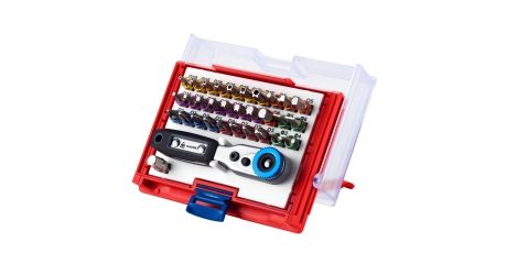 Набор вставок (бит) 1/4", TORX, HEX, PZ, PH, SLOT, 33 предмета МАСТАК 058-10033C