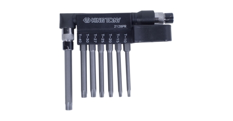 Набор вставок (бит) с воротком-битодержателем 1/4" TORX, T10-T40, L = 60 мм, 8 предметов KING TONY 2128PR