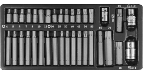 Набор вставок-бит JONNESWAY 10 мм. 35 предметов
