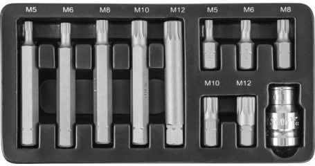 Набор вставок-бит JONNESWAY 10 мм. 11 предметов