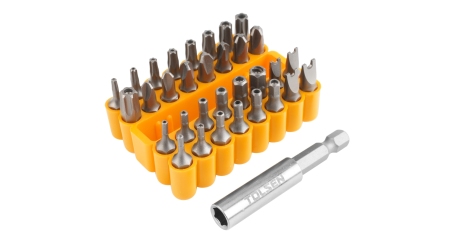Набор вставок (бит) 1/4" Security hex, TorxTR, Spaner, Torg-Set, Tri-Wing 33 предмета TOLSEN TT20369