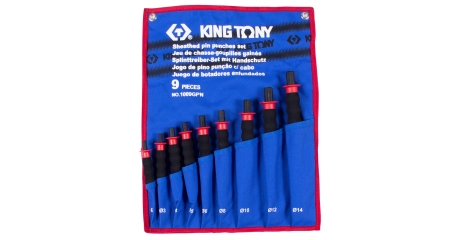 Набор выколоток с протектором, чехол из теторона, 9 предметов KING TONY 1009GPN