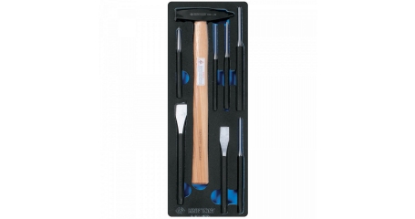 Набор зубил, выколоток, кернеров с молотком, ложемент, 8 предметов KING TONY 9-90118PRV