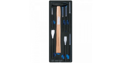 Набор зубил, выколоток, кернеров с молотком, ложемент, 8 предметов KING TONY 9-90118PRV