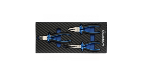 Набор шарнирно-губцевого инструмента NORDBERG 40003T, 3 предмета в ложементе для тележки