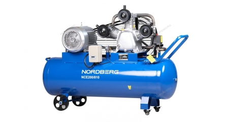 NORDBERG Компрессор NCE200/810 3-х поршн., ременной, чугунная головка, 380В, ресивер 180 л, 800 л/мин